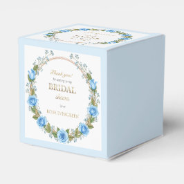 Elegante Dusty Blue Rose und Baby's Breathe Geschenkschachtel