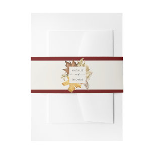 Elegante Dusty Brown Herbst-Hochzeit im Herbst Einladungsbanderole