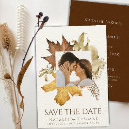Elegante Dusty Brown Herbst-Hochzeit im Herbst Save The Date