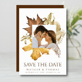 Elegante Dusty Brown Herbst-Hochzeit im Herbst Save The Date