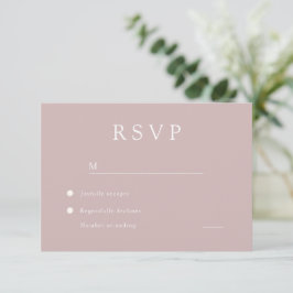 Elegante Dusty Pink Modern Wedding RSVP Card Karte