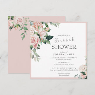 Elegante Dusty Rose Blush Peony Brautparty Invi Einladung
