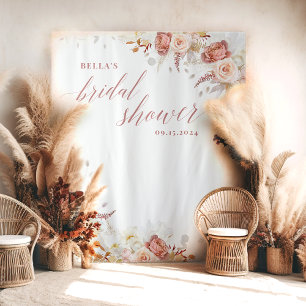 Elegante Dusty-Rose Brautparty Hintergrund Wandteppich