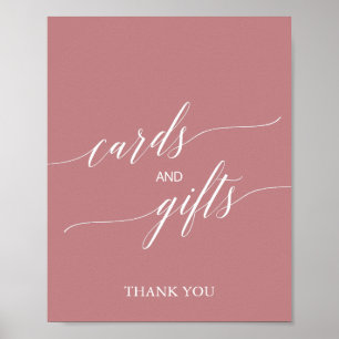 Elegante Dusty Rose Calligraphy Cards & Gifts Zeic Poster