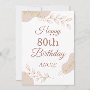 Elegante Dusty Rose Gold 80. Geburtstagskarte Feiertagskarte