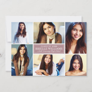 Elegante Dusty Rose Graduation Party FotoCollage Einladung