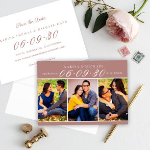 Elegante Dusty Rose Hochzeit Foto Collage Save The Date