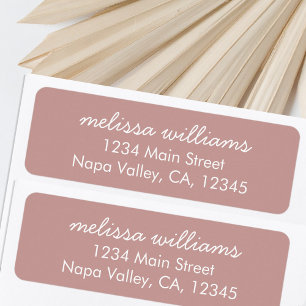 Elegante Dusty Rose Minimalistische Rücksendeadres