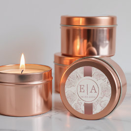 Elegante Dusty Rose Orchid Monogram Wedding Runder Aufkleber