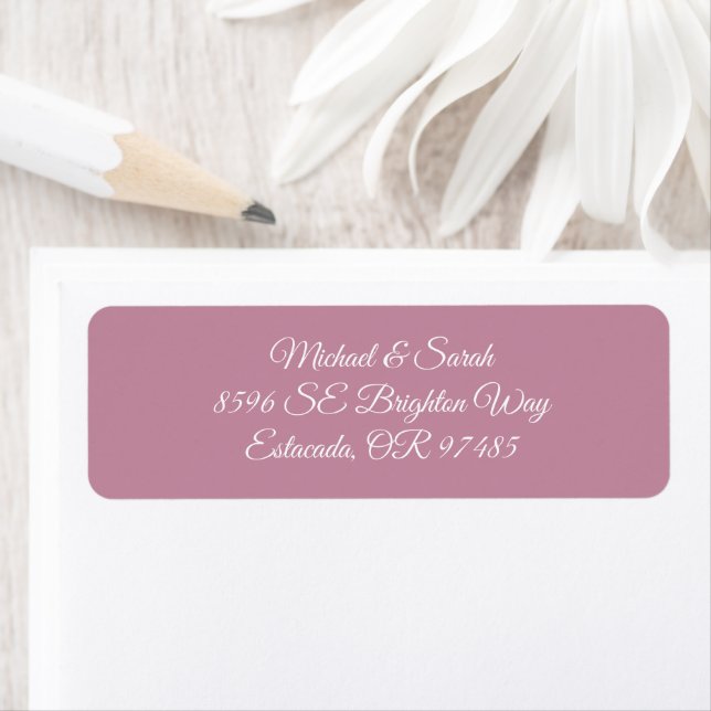 Elegante Dusty Rose Pink Rücksendeadresse (Insitu)