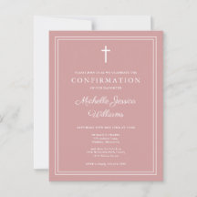 Elegante Dusty Rose Rosa Bestätigung Einladung
