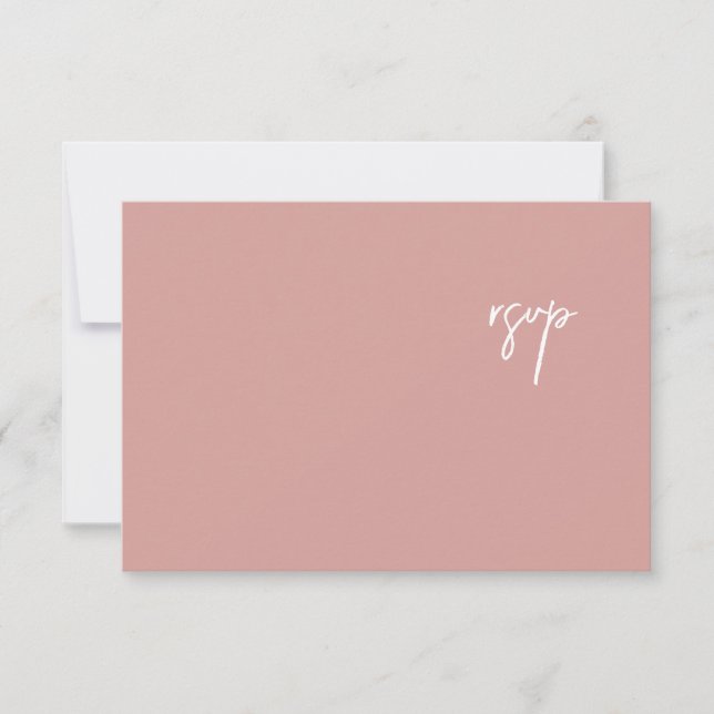Elegante Dusty Rose Script Wedding RSVP Card (Vorderseite)