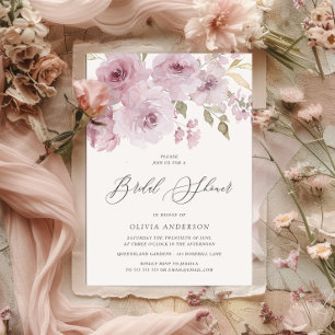 Elegante Dusty Rose Wasserfarbenes Brautparty Einladung