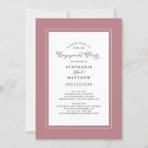 Elegante Dusty Rose Wedding Engagement Party Einladung