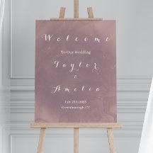 Elegante Dusty Rose Wedding Welcome Sign Poster