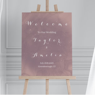 Elegante Dusty Rose Wedding Welcome Sign Poster