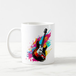 Elegante E-Gitarre der 90er Jahre Kaffeetasse