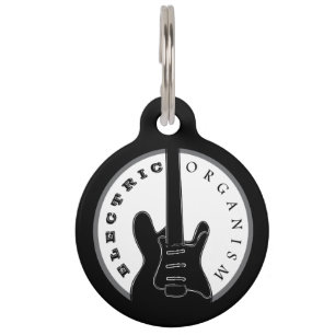 Elegante E-Gitarre Rockmusik Cool Schwarz Weiß Cus Tiermarke