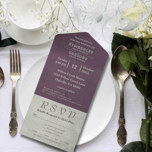 Elegante E-Mail für Herbst-Eggplant-Sendung Minima All In One Einladung (Von Creator hochgeladen)