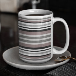 Elegante Earth Tones Brown Savannah Stripes Muster Kaffeetasse
