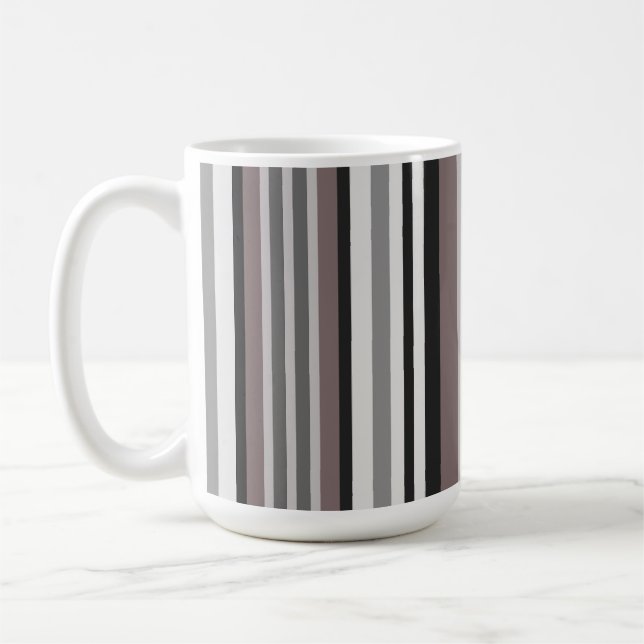 Elegante Earth Tones Brown Savannah Stripes Muster Kaffeetasse (Links)
