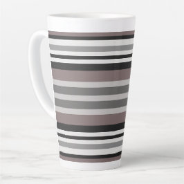 Elegante Earth Tones Brown Savannah Stripes Muster Milchtasse