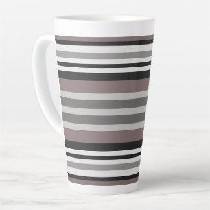 Elegante Earth Tones Brown Savannah Stripes Muster Milchtasse
