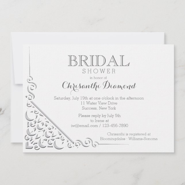 Elegante Ecke Einladung (Vorderseite)