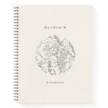 Elegante Ecru Sage Grüne Blume Kräuter Spirale