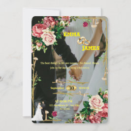 Elegante Editable Wedding Invite Card Feiertagskarte