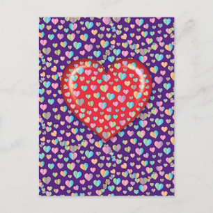Elegante Editibale Simple Heart Design Postkarte