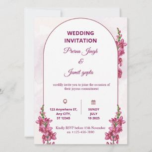 Elegante, editierbare Hochzeitseinladung   Moderne Einladung