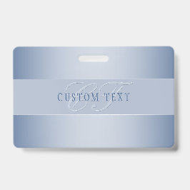 Elegante editierbare Monogramm-Schrift | Blau Ausweis