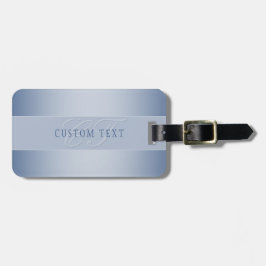 Elegante editierbare Monogramm-Schrift | Blau Gepäckanhänger