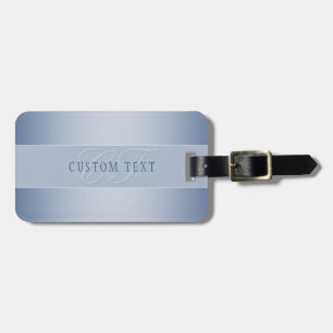 Elegante editierbare Monogramm-Schrift Blau Gepäckanhänger