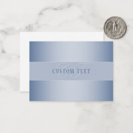 Elegante editierbare Monogramm-Schrift | Blau Mitteilungskarte