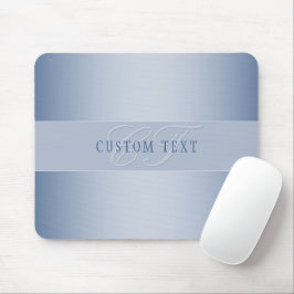 Elegante editierbare Monogramm-Schrift | Blau Mousepad