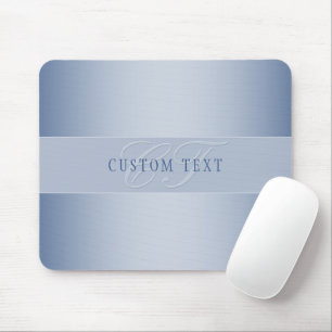 Elegante editierbare Monogramm-Schrift Blau Mousepad