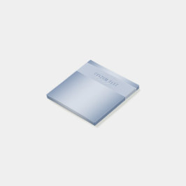 Elegante editierbare Monogramm-Schrift | Blau Post-it Klebezettel