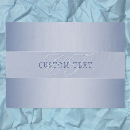 Elegante editierbare Monogramm-Schrift | Blau Seidenpapier