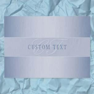 Elegante editierbare Monogramm-Schrift Blau Seidenpapier