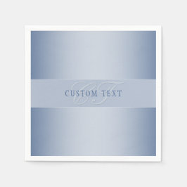 Elegante editierbare Monogramm-Schrift | Blau Serviette