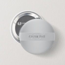 Elegante editierbare Monogramm-Schrift | Grau Button
