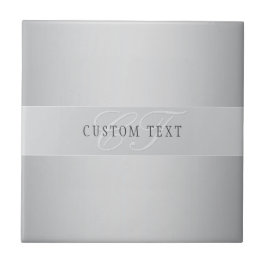 Elegante editierbare Monogramm-Schrift | Grau Fliese