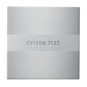 Elegante editierbare Monogramm-Schrift Grau Fliese