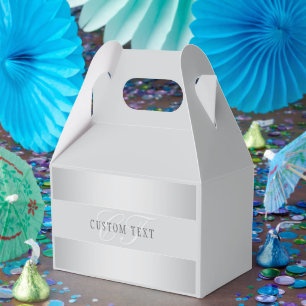 Elegante editierbare Monogramm-Schrift   Grau Geschenkschachtel