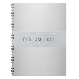 Elegante editierbare Monogramm-Schrift | Grau Notizblock