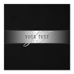 Elegante editierbare Monogramm-Schrift Schwarz Tapete