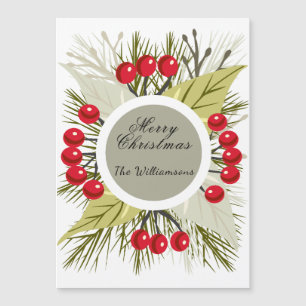 Elegante, editierbare Weihnachts-/Feiertags-Magnet Magnetkarte