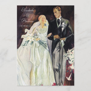 Elegante Edwardian Hochzeit Einladung
